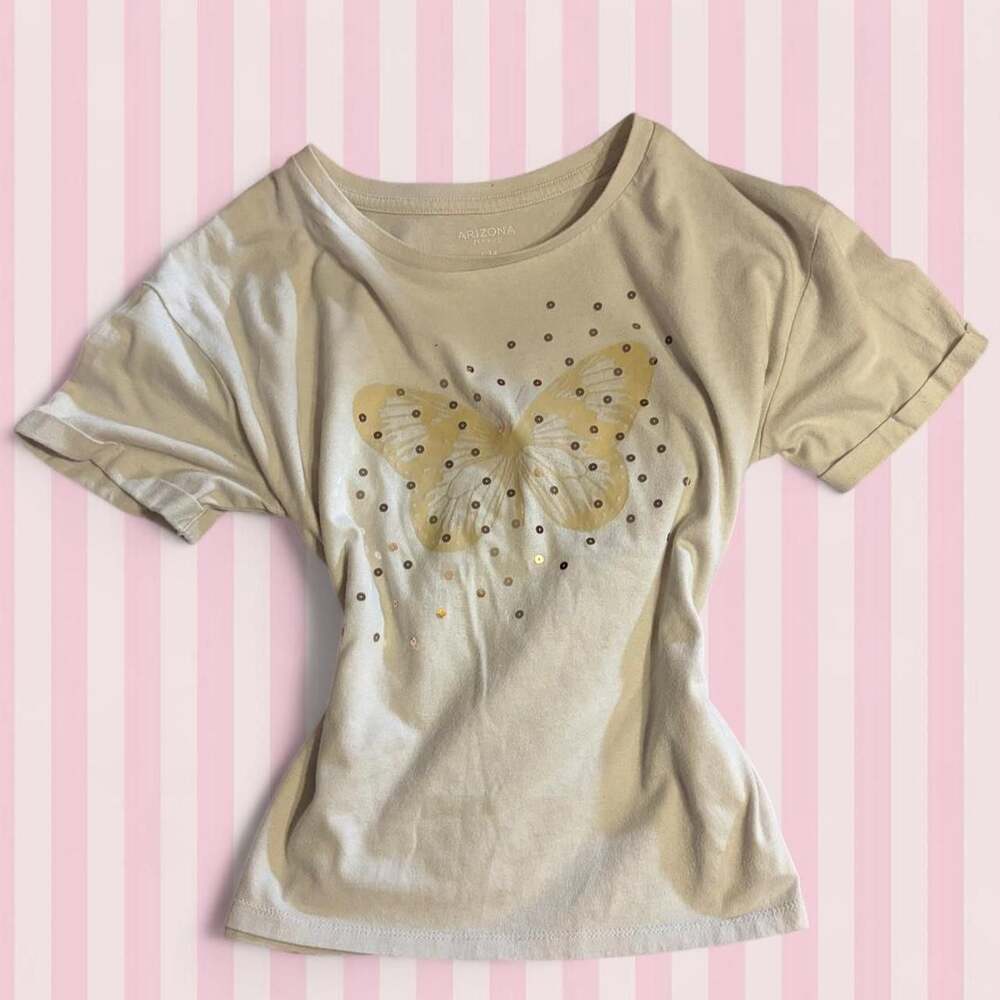 Arizona Jean Co. Butterfly Sequin Graphic T-Shirt - Picture 1 of 4